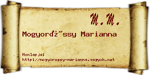 Mogyoróssy Marianna névjegykártya